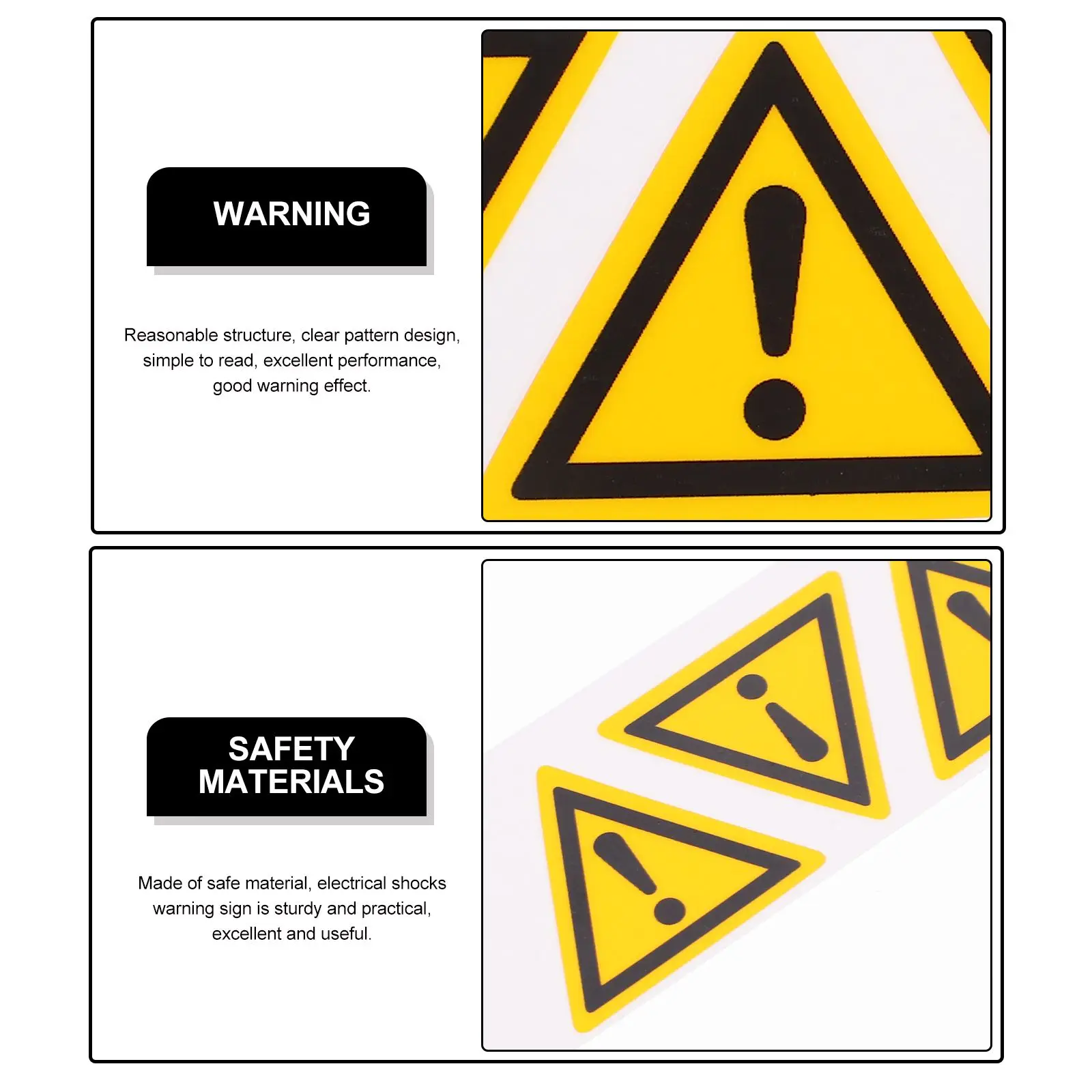 5 Pcs Danger Exclamation Mark Sticker for Warning Adhesive Sign Self Triangle Stickers Signs Caution The