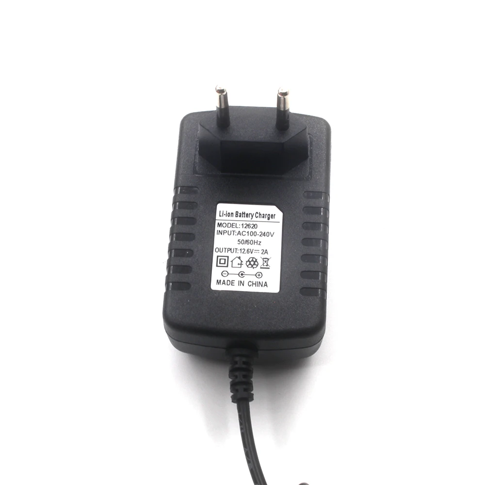 

EU PLUG 100V-240V 12.6V 2A 18650 lithium battery charger 12 V Volt power adapter DC 5.5*2.1MM power supply 12.6 V 2 A