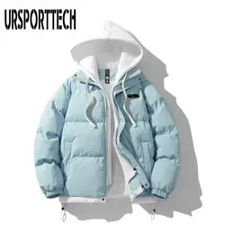 Winter Jacket Men Outdoor Hooded Thicken Men Winter Male Jacket Coats Windbreaker Coats Fake Two Piece Men Down Jackets Overcoat