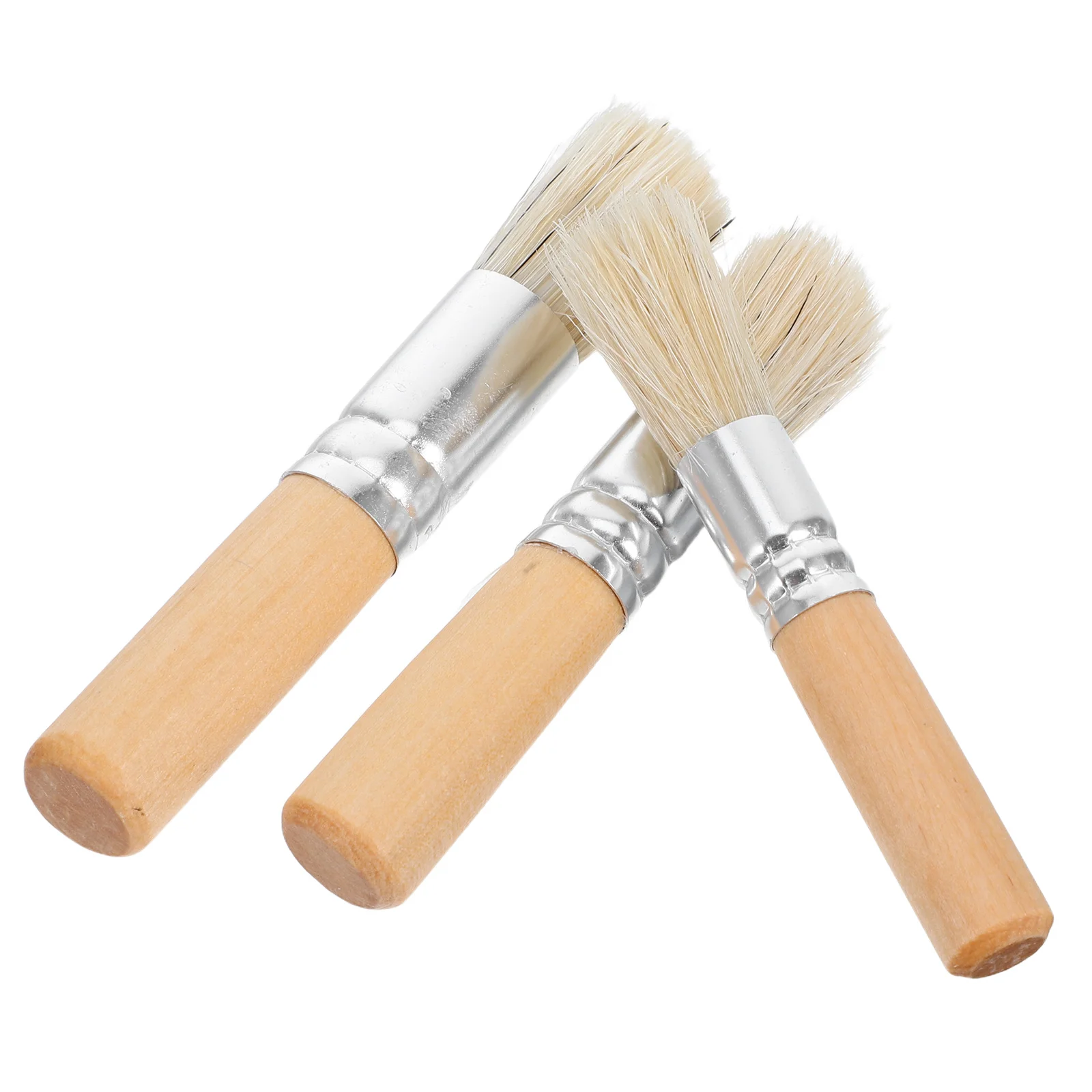 3 قطعة فرش استنسل ذات شعيرات طبيعية مقبض خشبي زيت أكريليك ألوان مائية مشاريع فنية مجموعة فرشاة طلاء زيتي