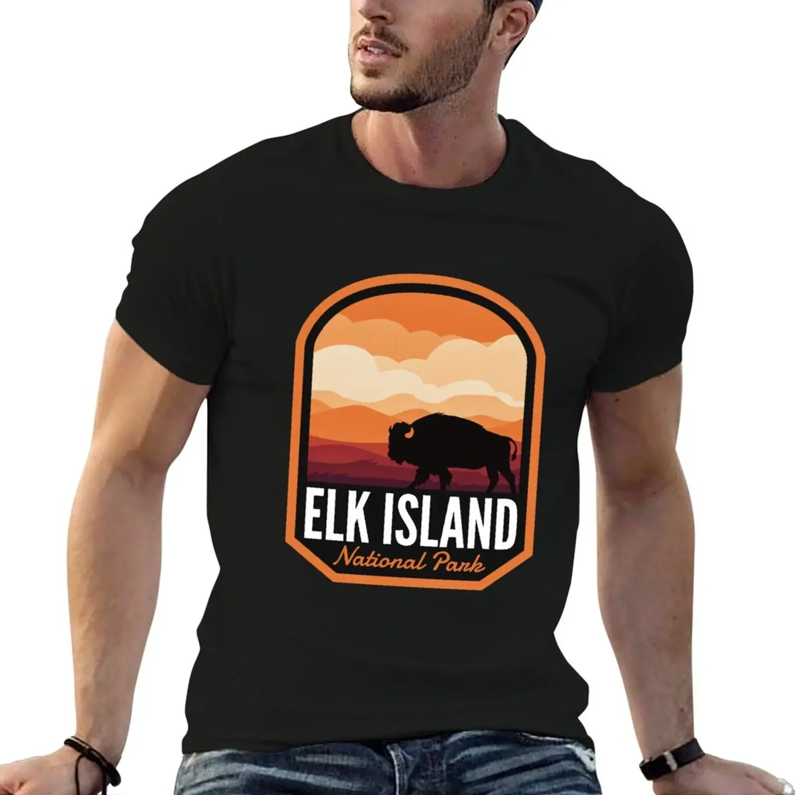 

Elk Island National Park Alberta Bison T-Shirt shirts graphic anime figures men workout shirt