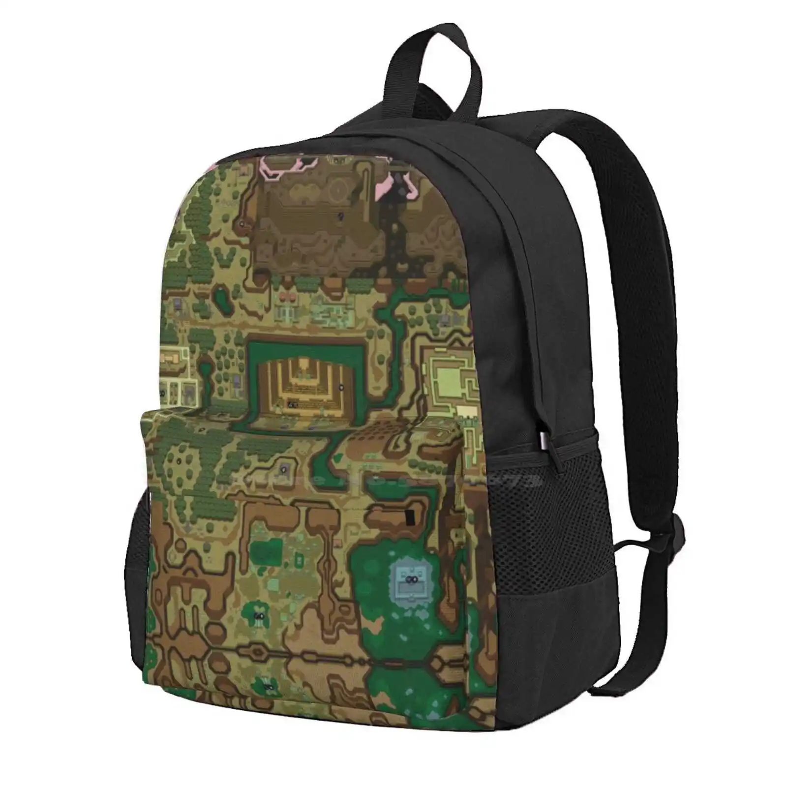 Lttp: Dark World Map Hot Sale Schoolbag Backpack Fashion Bags Legend Of A Link To The Past Maps Sprites Video Games Alttp