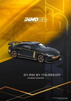 INNO 1:64 GT-R50 door ITALDESIGN zwarte gegoten modelauto