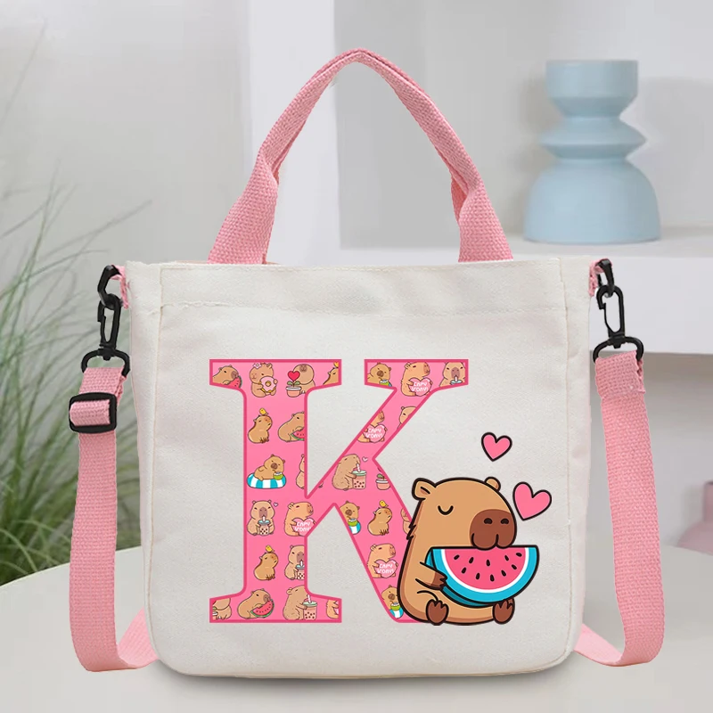 

Capibara Canvas Phone Storage Pouch Anime Cartoon Letter Printed Shoulder Bags Students Portable Fashion Crossbody Bags Gifts