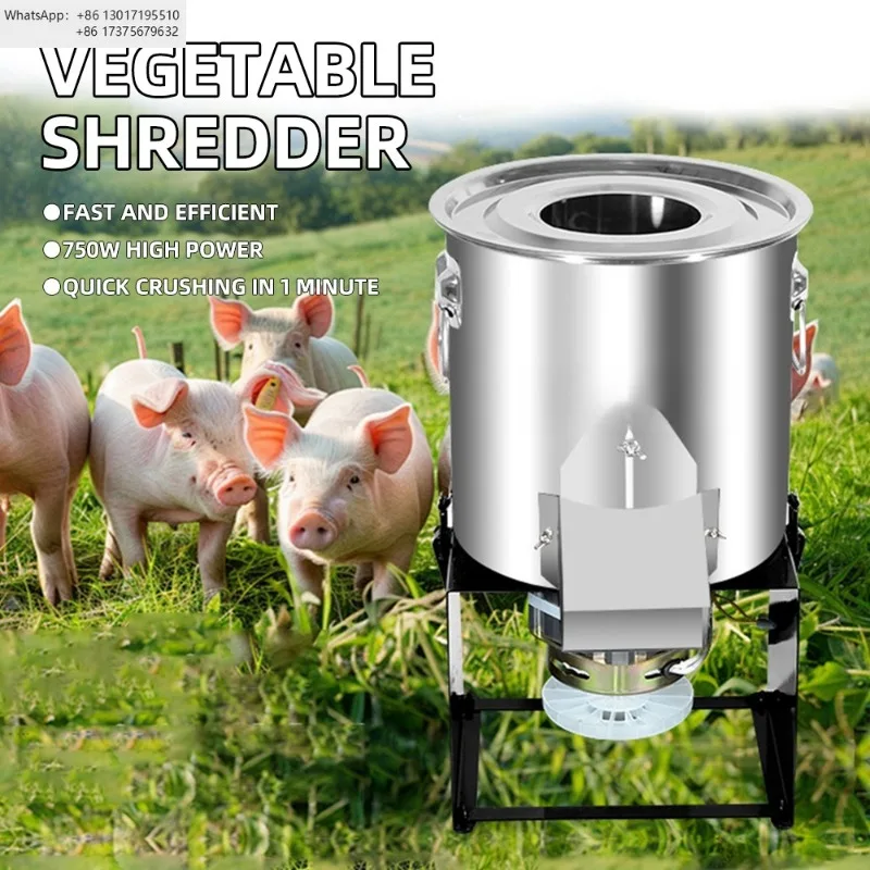 Stainless Steel Food Chopper Processor High-Power Grass Crusher Vegetable Shredder Farm Feed Machine