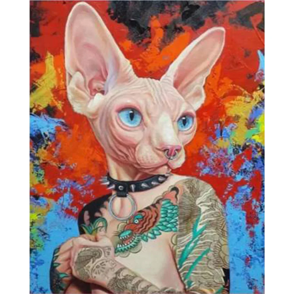 Sphynx Cat Diamond Embroidery Full drill Diamond Mosaic Art  Mystical animal 5D Diy Diamond painting Cross Stitch Kit home decor