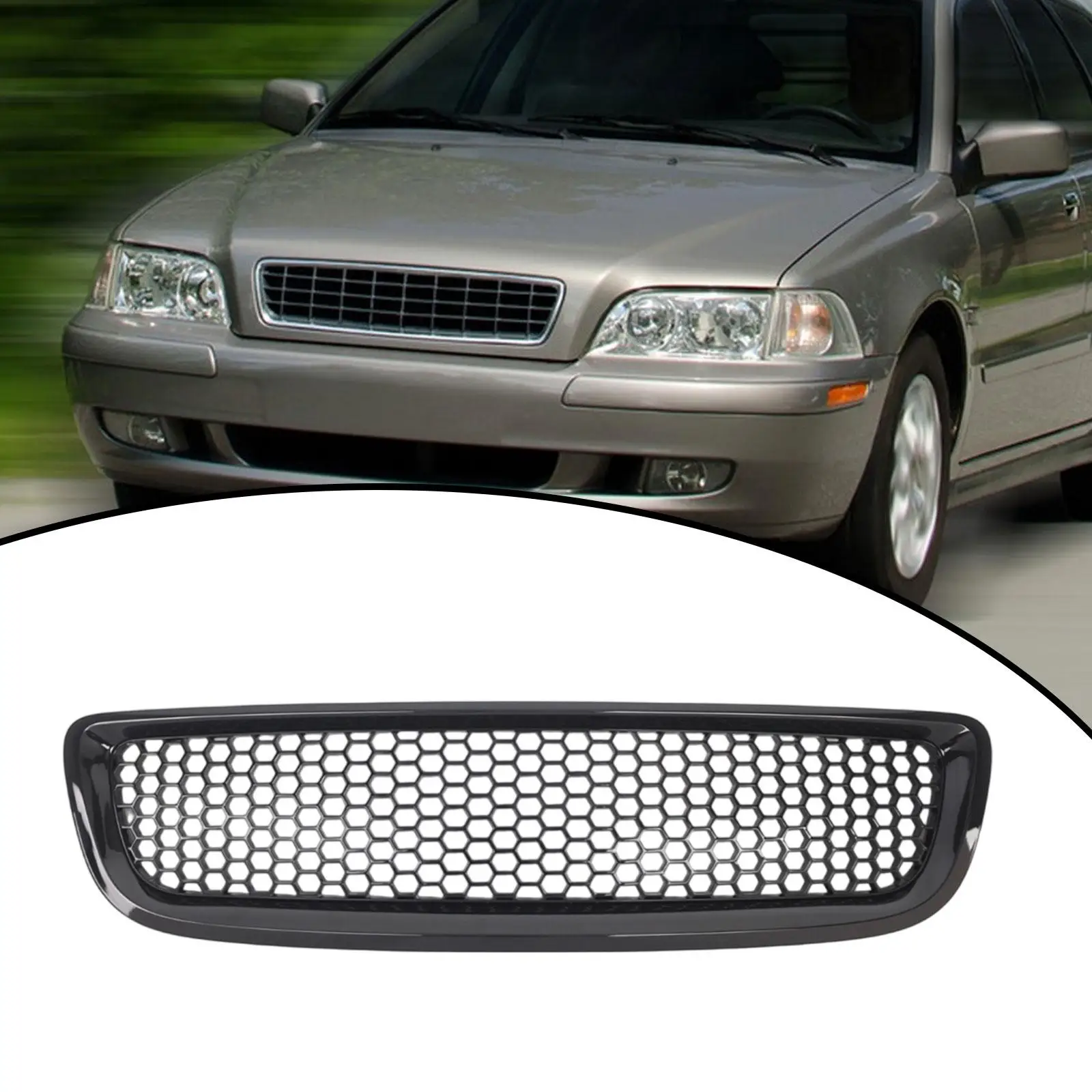 

Honeycomb Mesh Grill Car Front Grille Plastic Stylish Bumper Hood Mesh Replace for Volvo S40 V50 Facelift 2008-2012