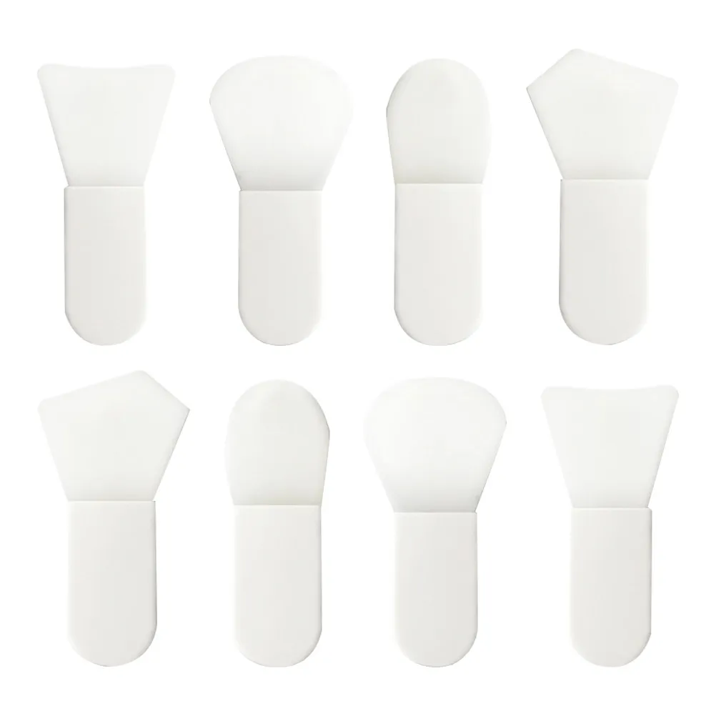 8Pcs Mini Silicone Facial Brush Set Short Handle Mudpack Brush Facial Cleansing Accessory for Home Beauty Center Smooth