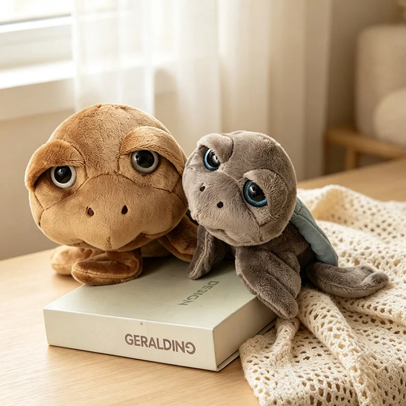 Hochwertige, lebensechte Schildkröten-Plüschtiere, weiche, kriechende Schildkrötenpuppe, niedliche Desktop-Haustiere, zartes Geburtstagsgeschenk für Familie und Freunde