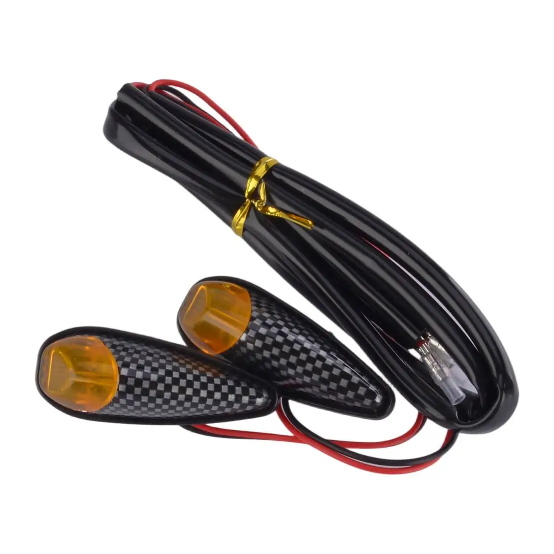 

2 шт. светодиодных указателей поворота для мотоцикла в стиле карбон, янтарные, 12В