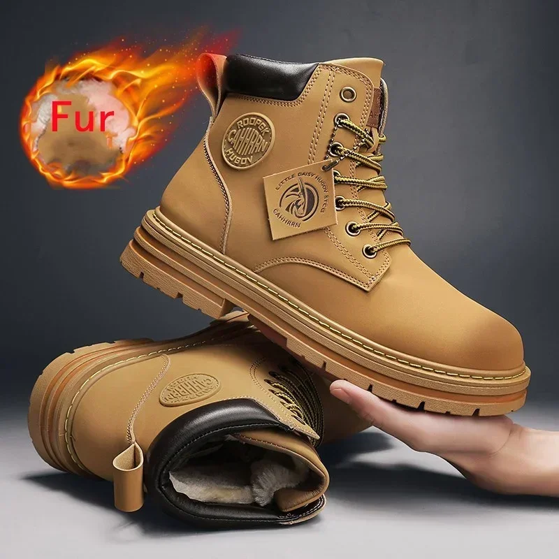 

Winter Mens Ankle Boots 2025 Boots Outdoor Boots Luxury Brands Classic Design High Top Men Casual Shoes Botas Para Hombre