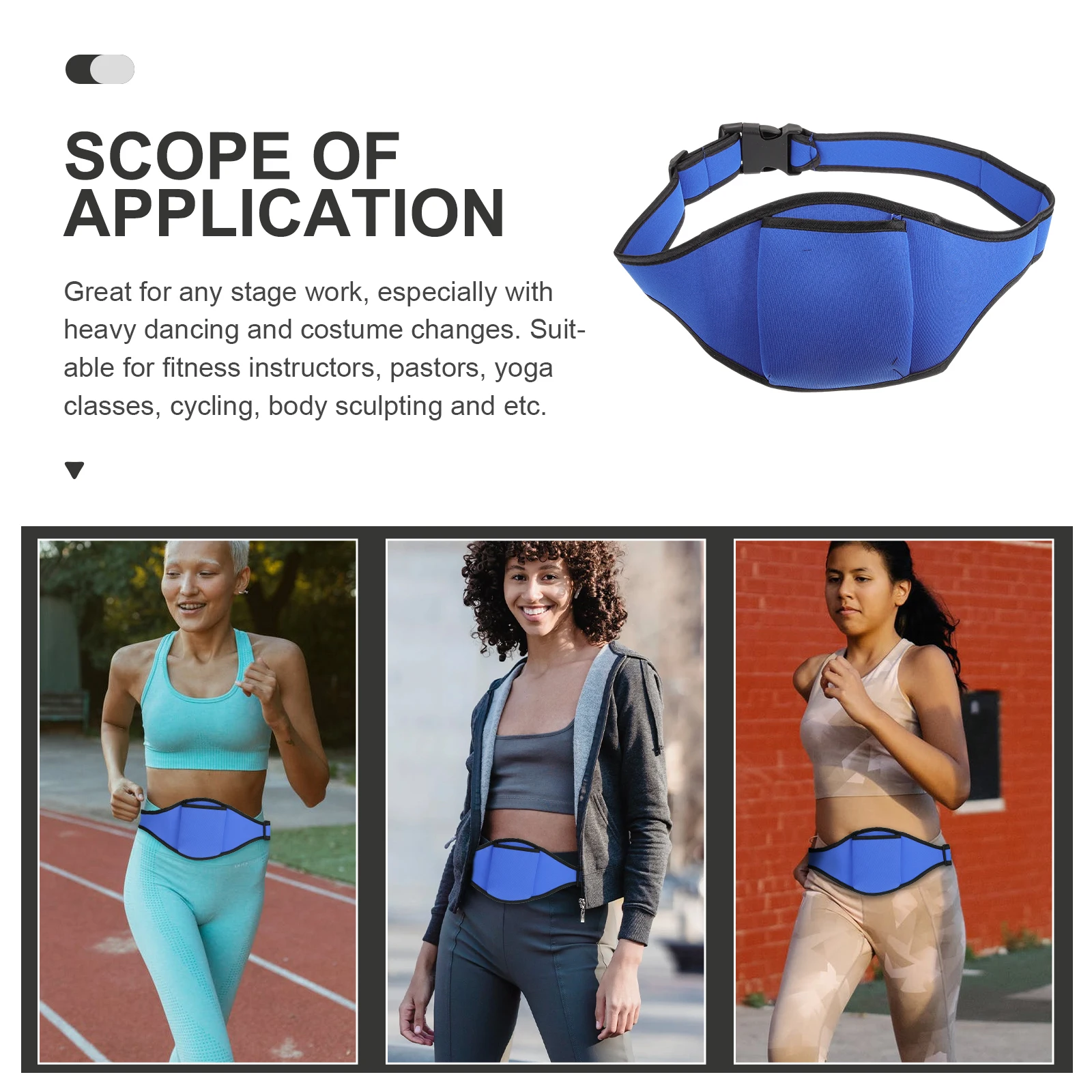 

1pcs Microphone Belt Bag Pink Gym Waist Workout Portable Case Storage Sports Running Pouch Fitness Neoprene Material