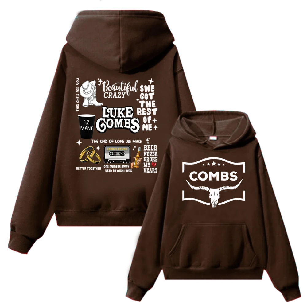 Luke Combs Sudadera con capucha Música country Western Harajuku Hip Hop Hombres Mujeres Fans Regalo Sudaderas