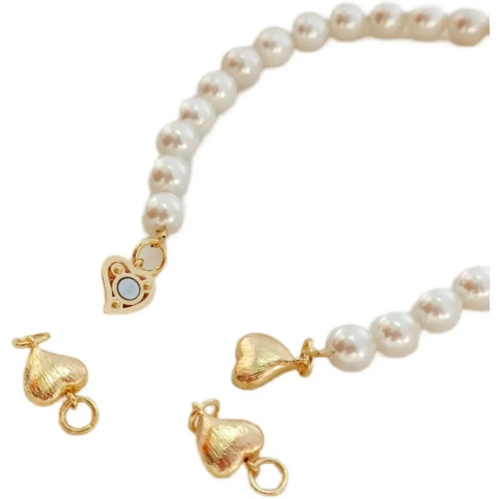 سوار بمشبك مغناطيسي على شكل نجمة خماسية غير لامعة من الذهب عيار 14 قيراط مع توصيل نهائي لرأس QQ، DIY يدويًا