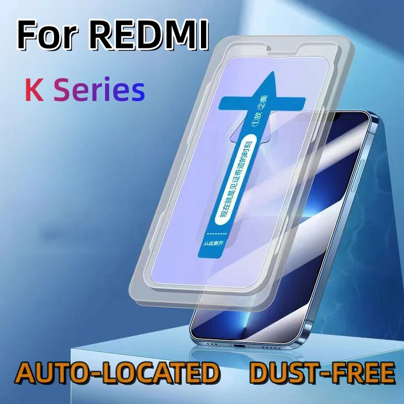 For Redmi K80 K70e K70 K60 K60e K50 K20 K30 K40 Pro Plus K30i Tempered Glass Screen Protector Easy Install Auto-Dust Removal Kit