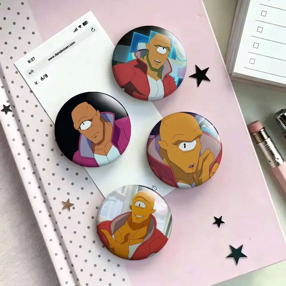

A-Allen the A-Alien Cartoon I-Invincible Laser Badge Creative Pins Brooch for Bag Clothes Hat Decor Gifts Fans Collect