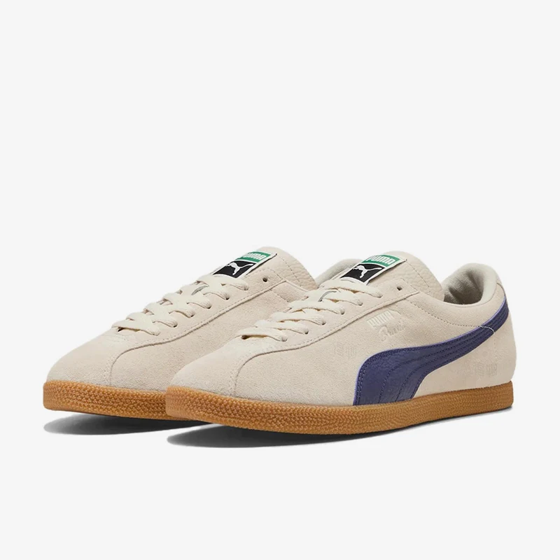 Puma genuine Brasil new men's and women's light brown blue street casual board shoes 403246-07