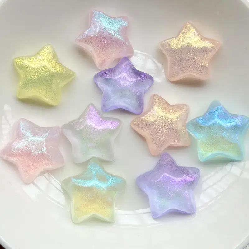 22mm gwiazda pięcioramienna syrenka gwieździste niebo kolor akrylowy rhinestone kryształ płaski powrót DIY odzież biżuteryjna spinka do włosów ozdoba