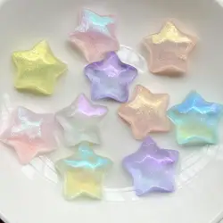 22mm five pointed star mermaid star sky color acrylic rhinestone crystal flat back DIY clothing jewelry hairpin decoration