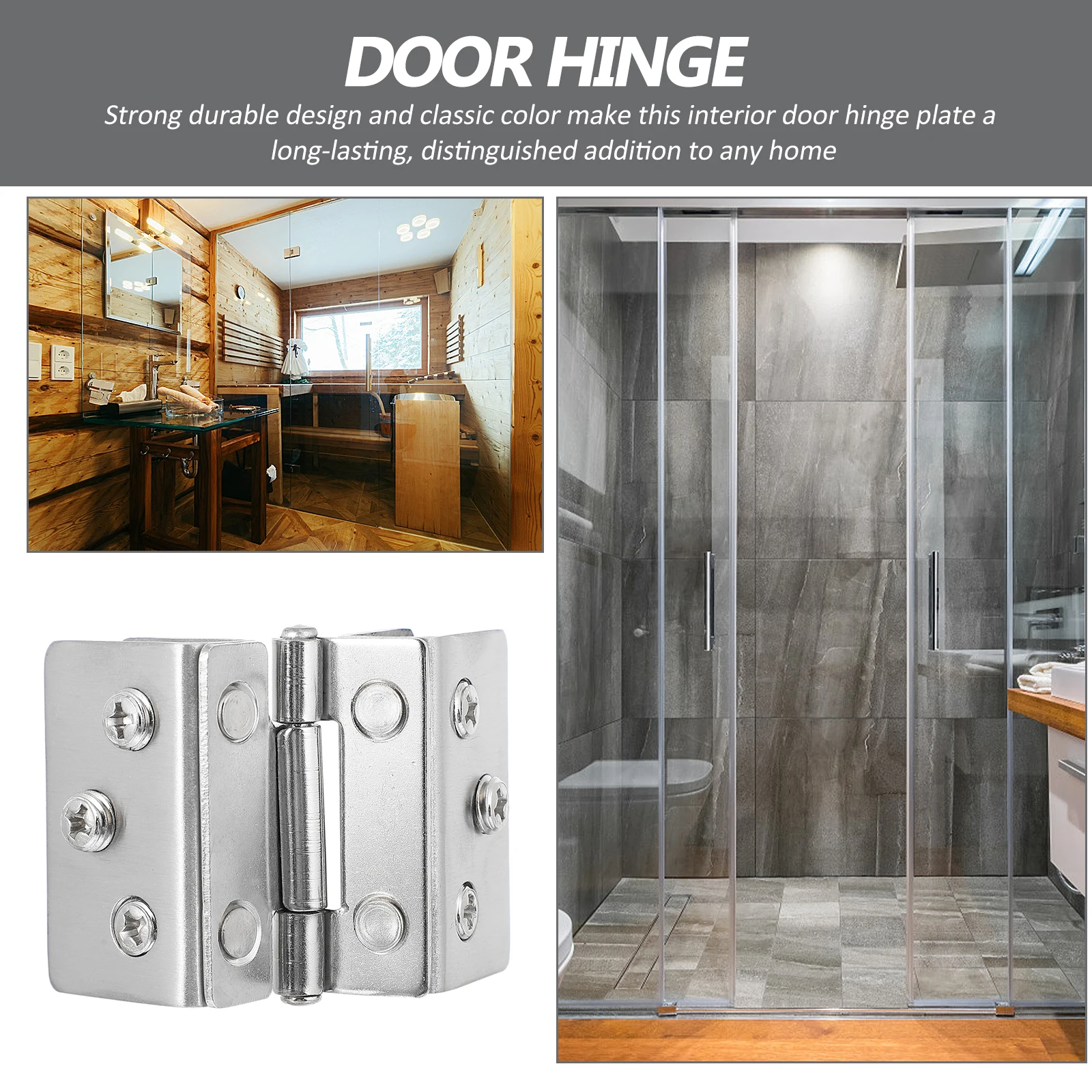 

2Pcs Strong Design Stainless Steel Hinge Glass Door Furniture Hinges Burrs Free Professional Installation Hardware