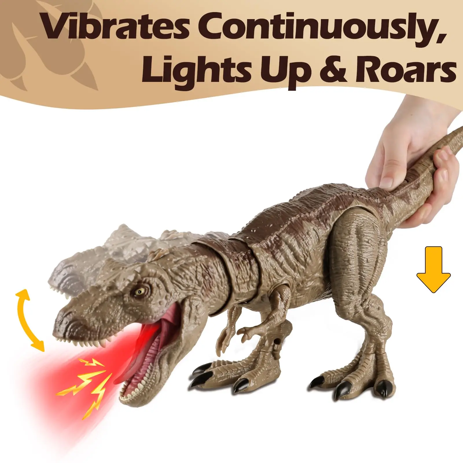 Tyrannosaurus Rex Dinosaur Toy Realistic T-Rex with Vibration Roaring, Lights, Continuous Spray, Movable Jaws & Limbs RS61-256