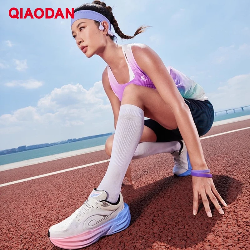 QIAODAN TG1.0 Women's Marathon Running Shoes 2026 New Platform Racing Shock Absorption Soft Long Distance Sneakers QDB022253285