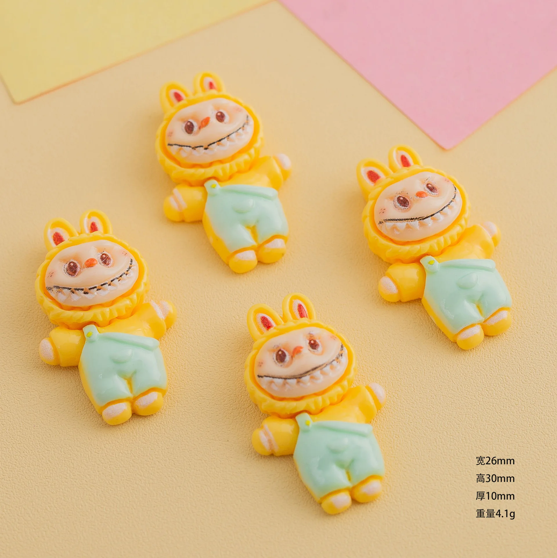 5pcs miniso cute dress up labubu cartoon resin flatback cabochons for diy jewelry making handmade crafts materials