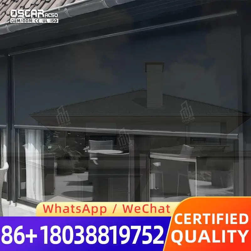 Outdoor Vertical Zip Track Blinds Galvanized Tube Components Tubular Motor for Patio Balcony Garden Rolling shutter