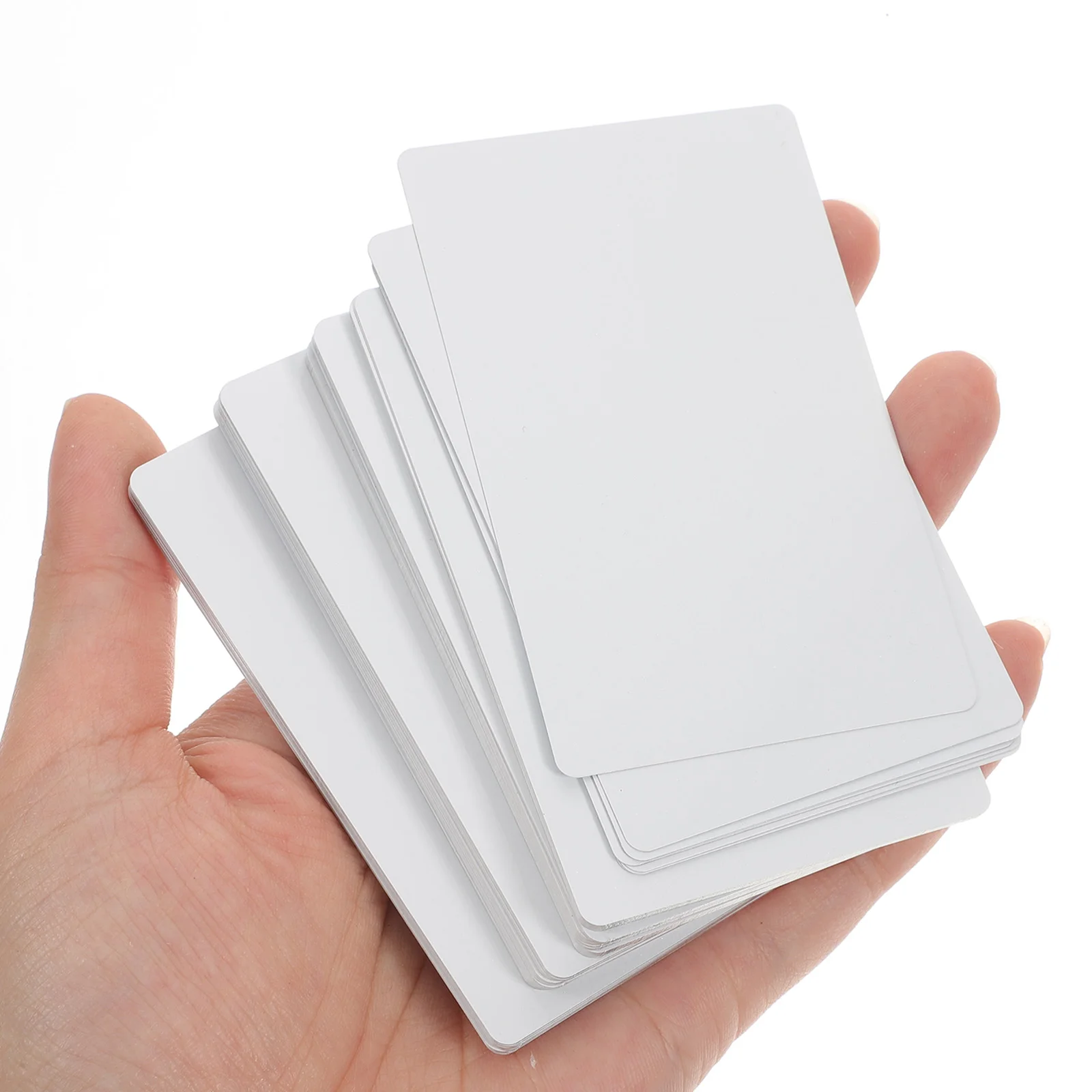 Tarjetas de visita en blanco con sublimación Multicolor, cartulina blanca para oficina, aleación de aluminio, 100 Uds.