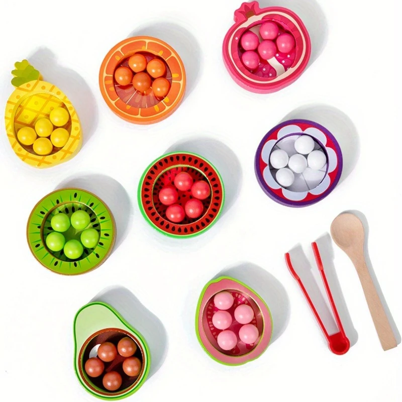 ألعاب تعليمية مونتيسوري الخشبية للشباب، خرز بمشبك، تصنيف الألوان، تدريب المطابقة المعرفية، تعلم الألعاب العقلية #5