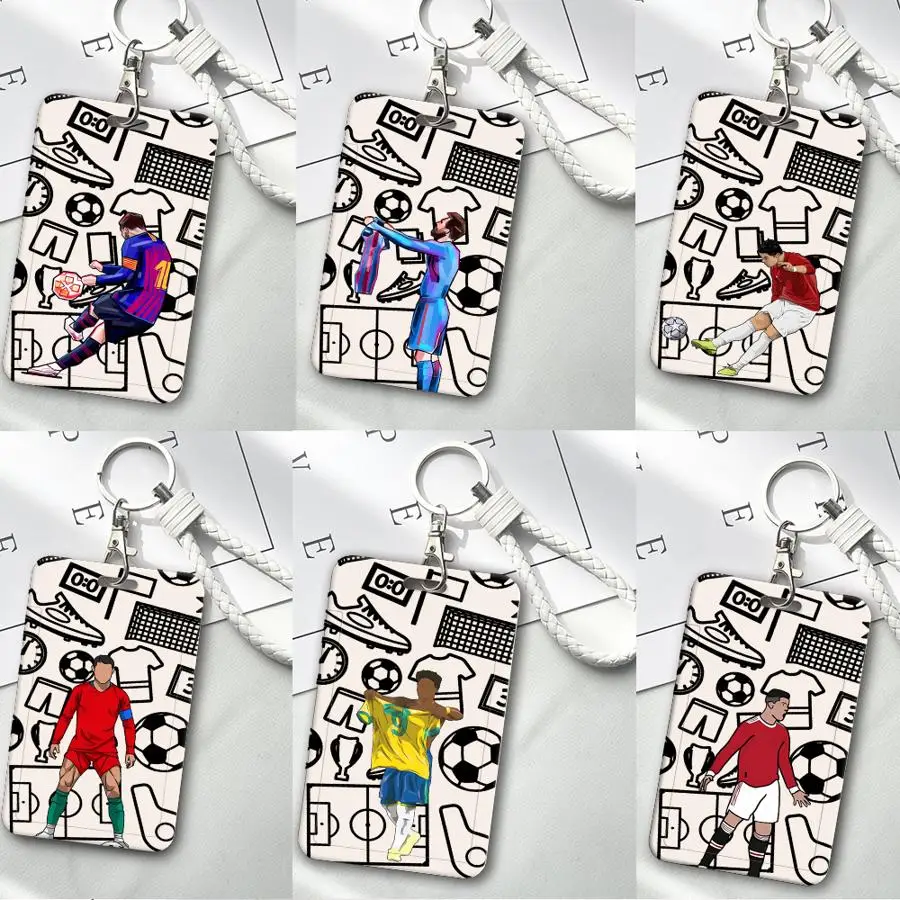 

Sports Football Cartoon Cool 1Pc Card Holder Retractable Credit Card Holders Holders Child Bus with lanyard Badge Bank ID Cover