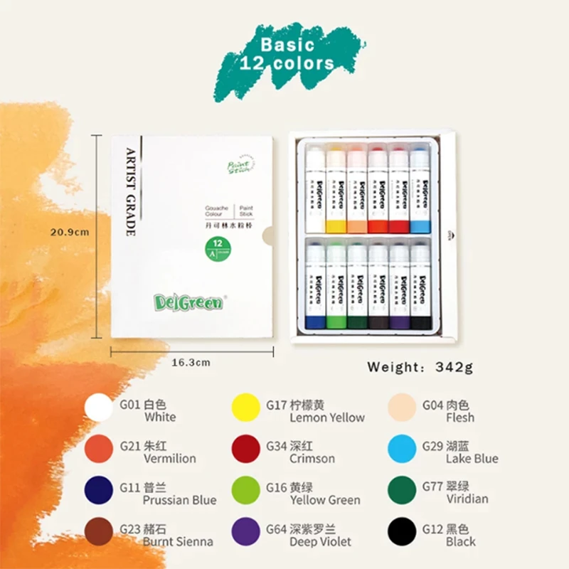 Beroep Solide Gouache Stick Basis/Macaron Pastelkrijt Schilderen Kinderen Tekenen Kunstbenodigdheden Niet-Giftig Waskrijt Delgreen