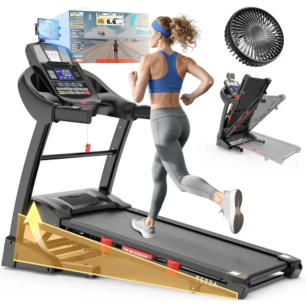 High-Capacity Incline Treadmill with Auto and Manual Settings, Up to 10MPH, 18'' Belt, 71 Programs, Cushioning & Knee Support