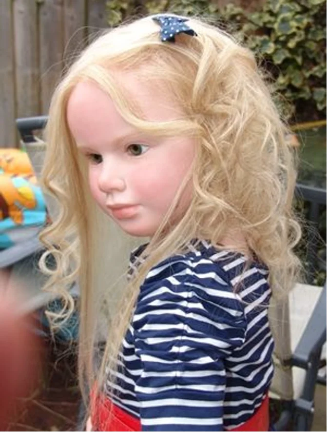 SINO-BB حصريًا مخصصًا 47 بوصة دمية ريبورن ضخمة غابرييلا شعر أشقر متجذر مرسومة يدويًا