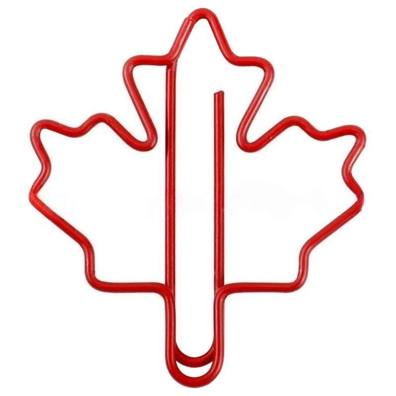 10/20/30 Stück rote Ahornblatt-Büroklammern – langlebiges, herbstinspiriertes Metalldesign für Büro, Schule, Heimorganisation