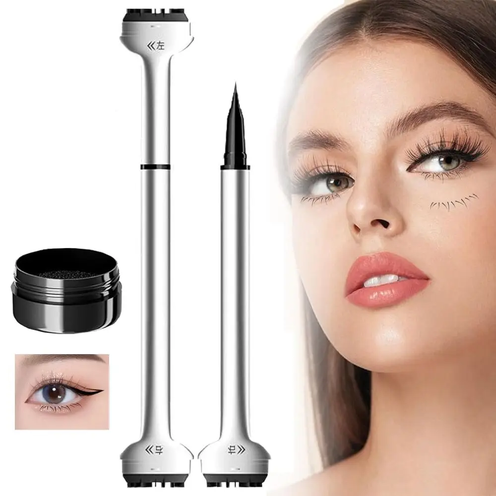 Conjunto de carimbo de cílios inferiores à prova d'água, secagem rápida, portátil, carimbo de cílios inferiores com tinta, fácil de usar, ponta de 0.01mm, carimbo de cílios de silicone