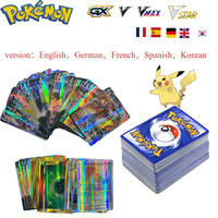 HOT 60/100/200Pcs Pokemons French English German Korean Spanish Cards GX VMax VMAX  V TT Pikachu Anime Battle Card Collect Toys