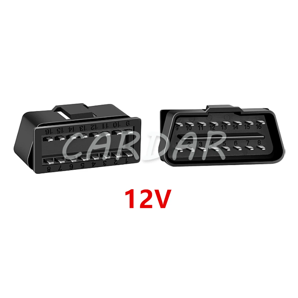 1 Set 16 Pin 12V 24V Car OBD2 Connector 16pin Male Plugs OBD II Diagnostic-tool Cable Connector AC Assembly