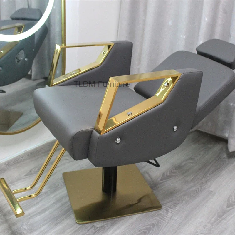 

Гидравлическое парикмахерское кресло класса люкс для салонов красоты, портативное, откидное, вращающееся, дизайнерская мебель