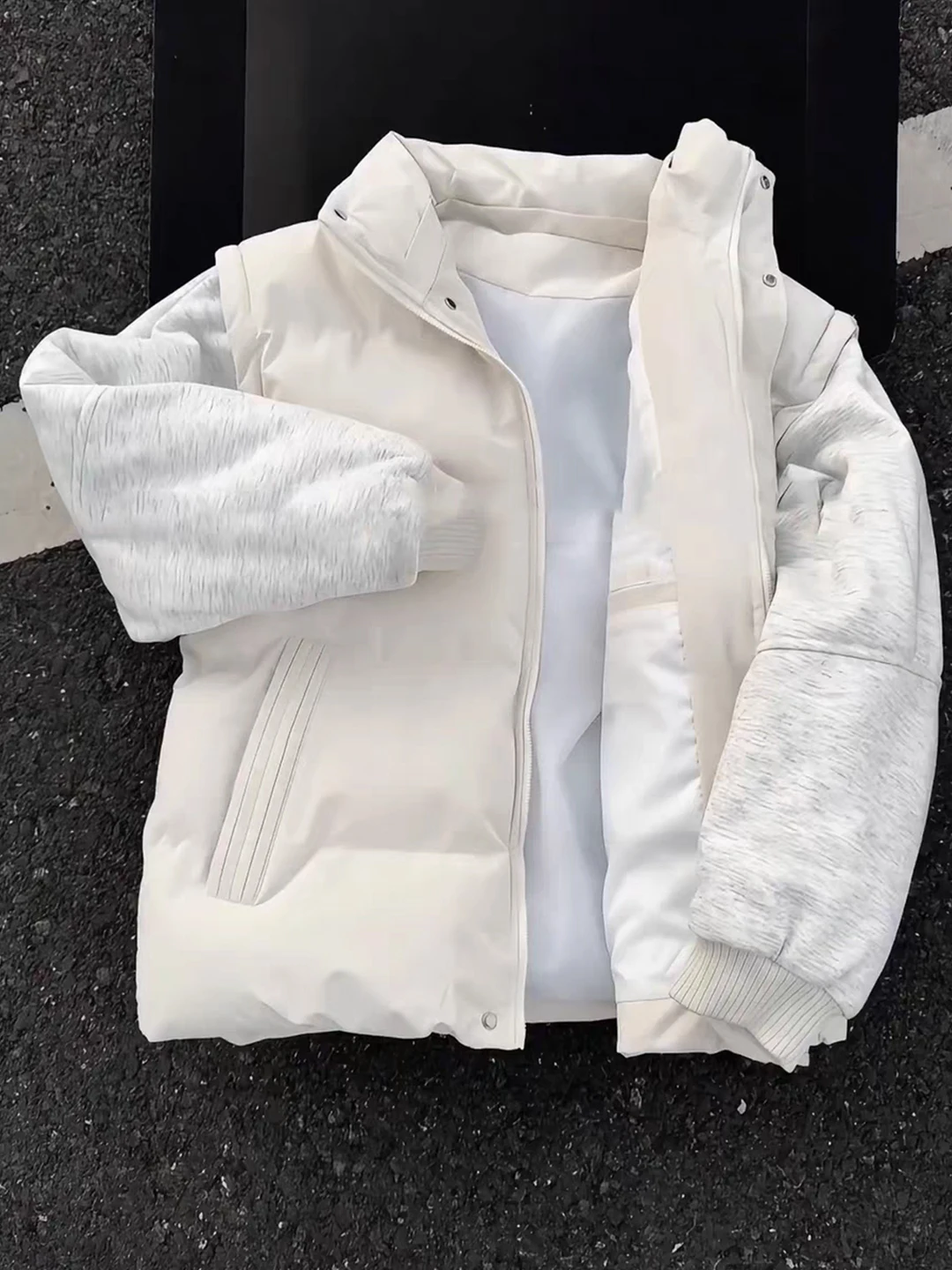 

Мужская утепленная хлопковая куртка Cleanfit с капюшоном, съемным жилетом и элементами пэчворка, в американском стиле, зимняя теплая повседневная куртка