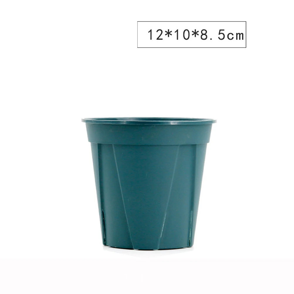 

10pcs Plastic Flower Pots Thickened Round Drainage Holes For Rose Green Dill Herb Planting Reusable Garden Decor Green