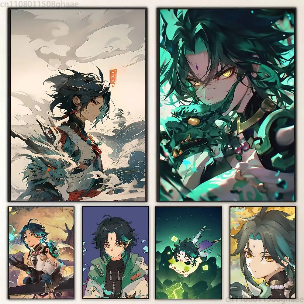 

G-Genshin Impact Xiao new group Poster HD home decor sticky wall waterproof home living room bar aesthetic decor