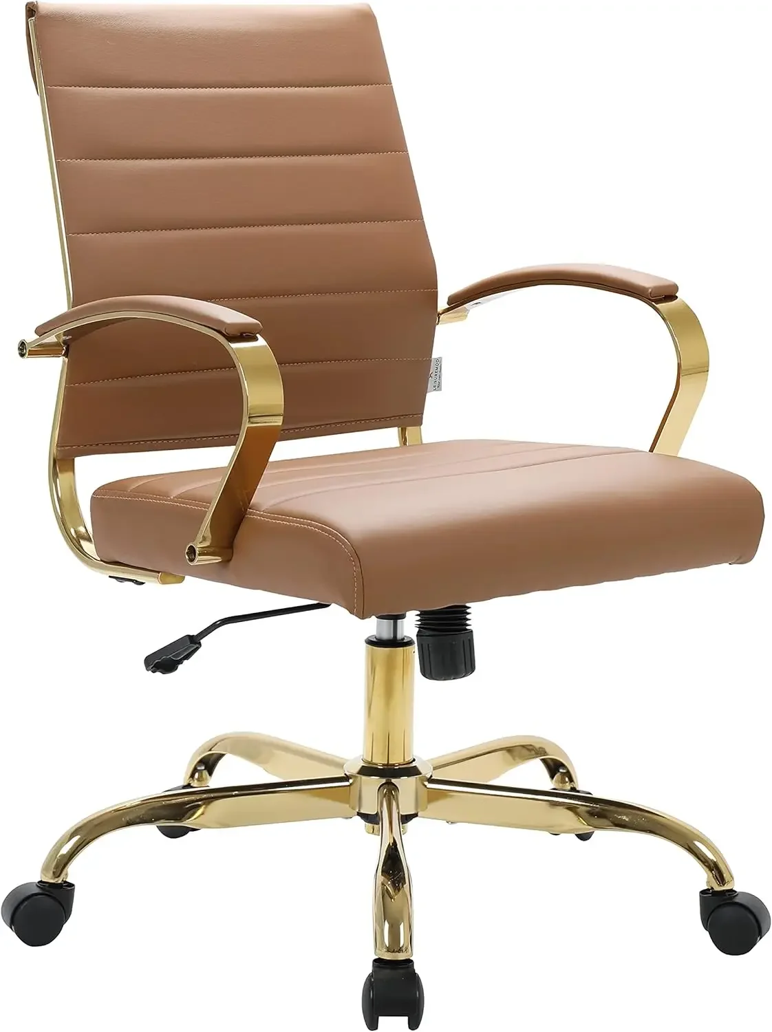 Benmar Modern Mid-Back Adjustable Swivel Leather Office Chair.