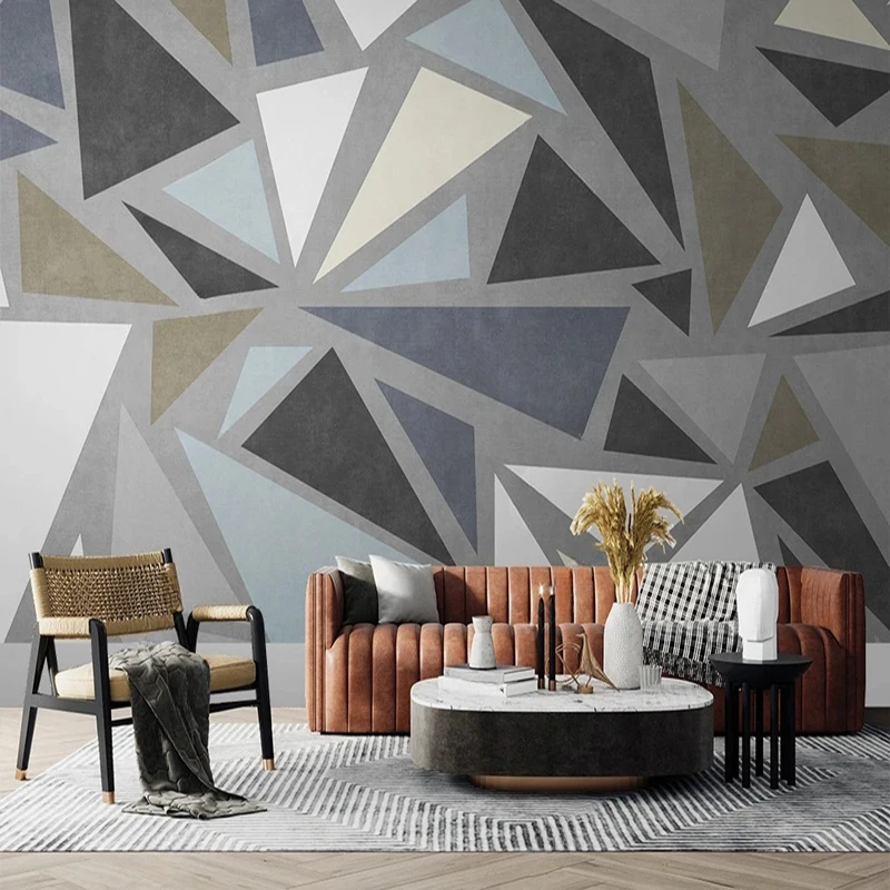 Modern Geometric Abstract Retro Wall Mural Customized Size Wallpaper For Living Room Bedroom Kitchen Decor Backdrop Papier Peint