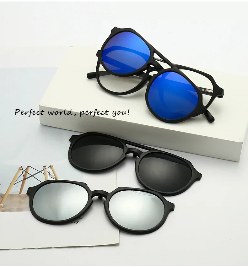 Magnet Clip Sonnenbrille Doppel Strahl Myopie Brille Dioptrien-0,5 Zu-10 Männer Frauen Mode Kurzsichtig Rezept Brille F224 – Detail 8