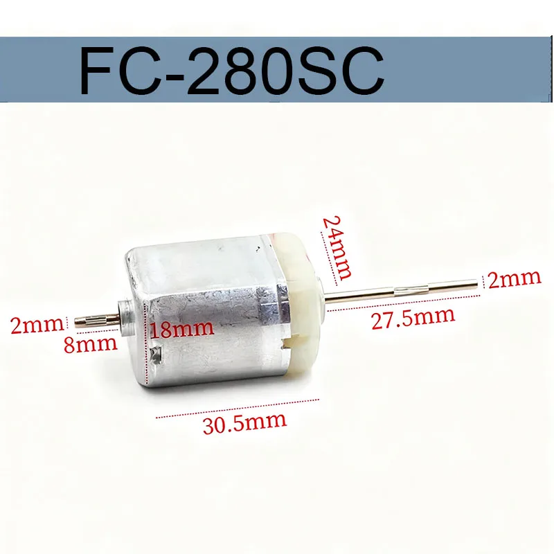 

FC-280SC Mini 24mm Flat Electric Motor 280 12V DC 7800RPM Dual Knurled Shaft for Car Door Lock And Rearview Mirror Repair