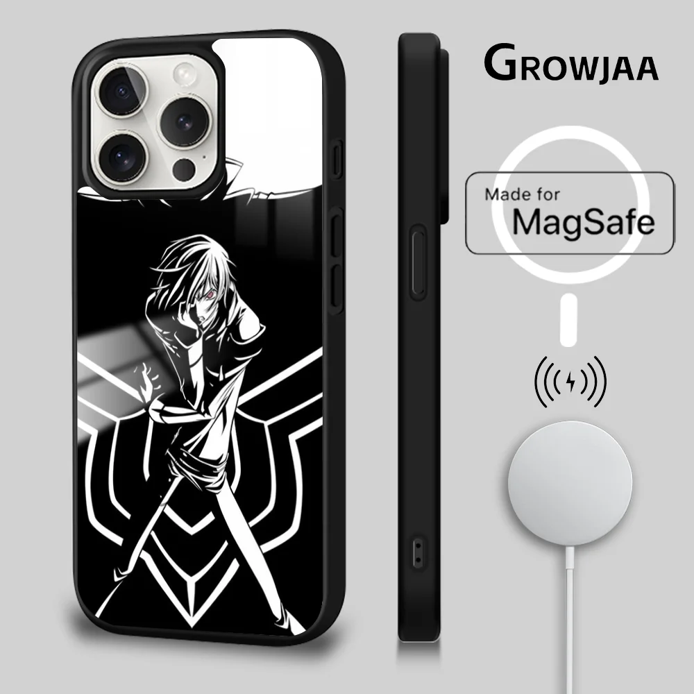 Cartoon C-Code G-Geass Phone Case For iPhone 16 15 14 13 12 11 Pro Max Plus Mini Magsafe Mirror Wireless Magnetic Funda