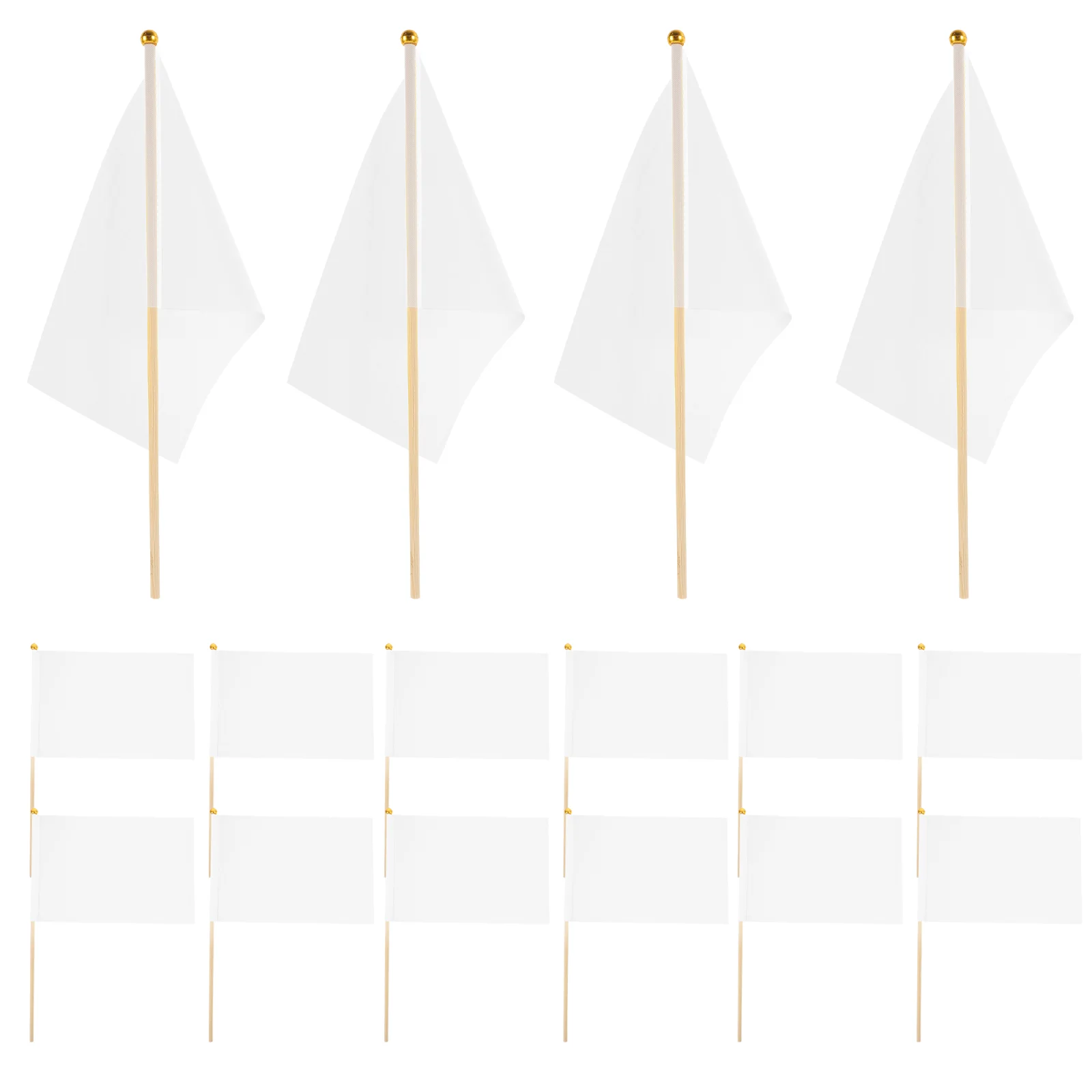 

50 Pcs Football Hand Waving Flag Holder Banners Polyester Cloth Small Flags Sticks