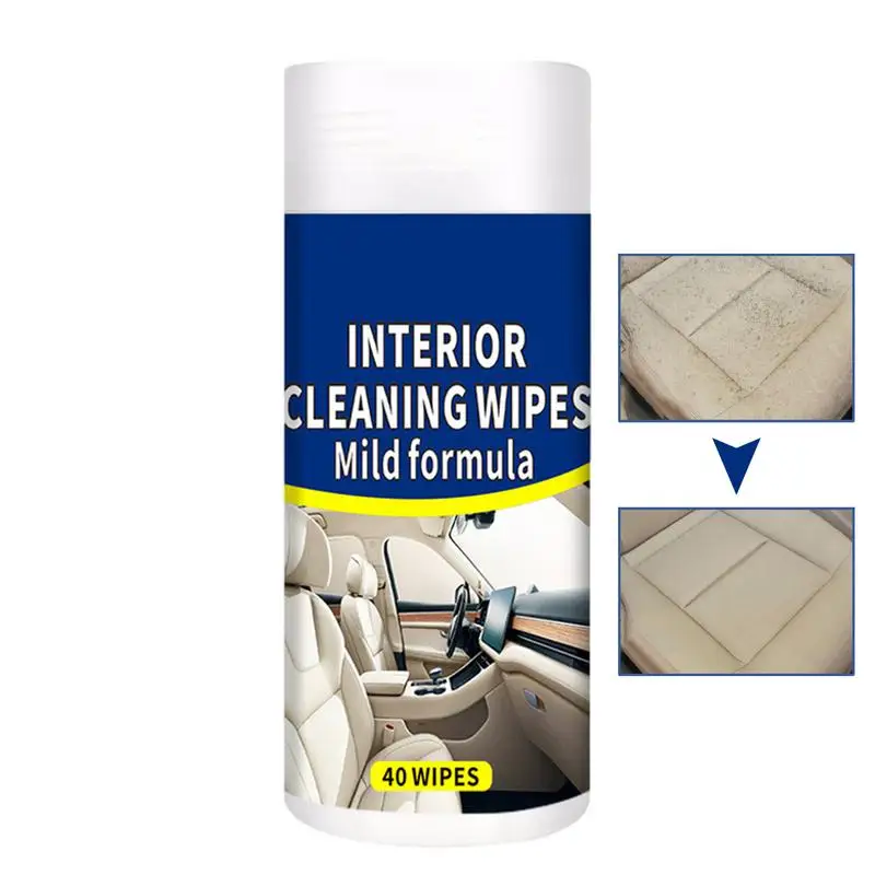 

Auto Cleaning Wipes 40 Count Wet Pre-Moisturized Car Scent Protectant Wipes Mild Automotive Interior Cleaning Wipes