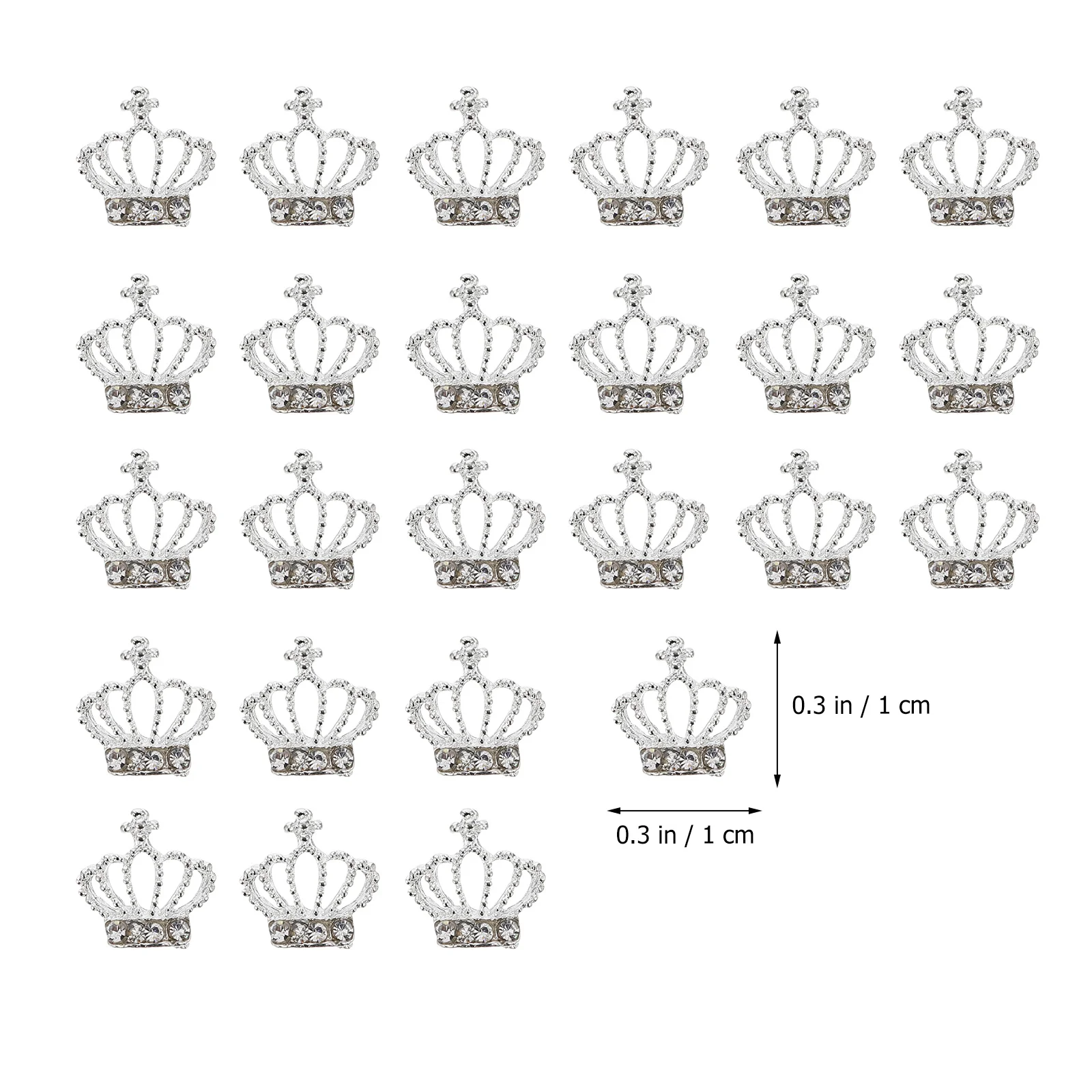 

30Pcs Nail Art Rhinestone Crowns Durable Charms for Christmas Party Festival Manicure Creative Nail Decals Crown Rhinestone